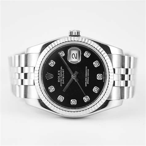 rolex datejust 116234 36 diamanti quadrante nero